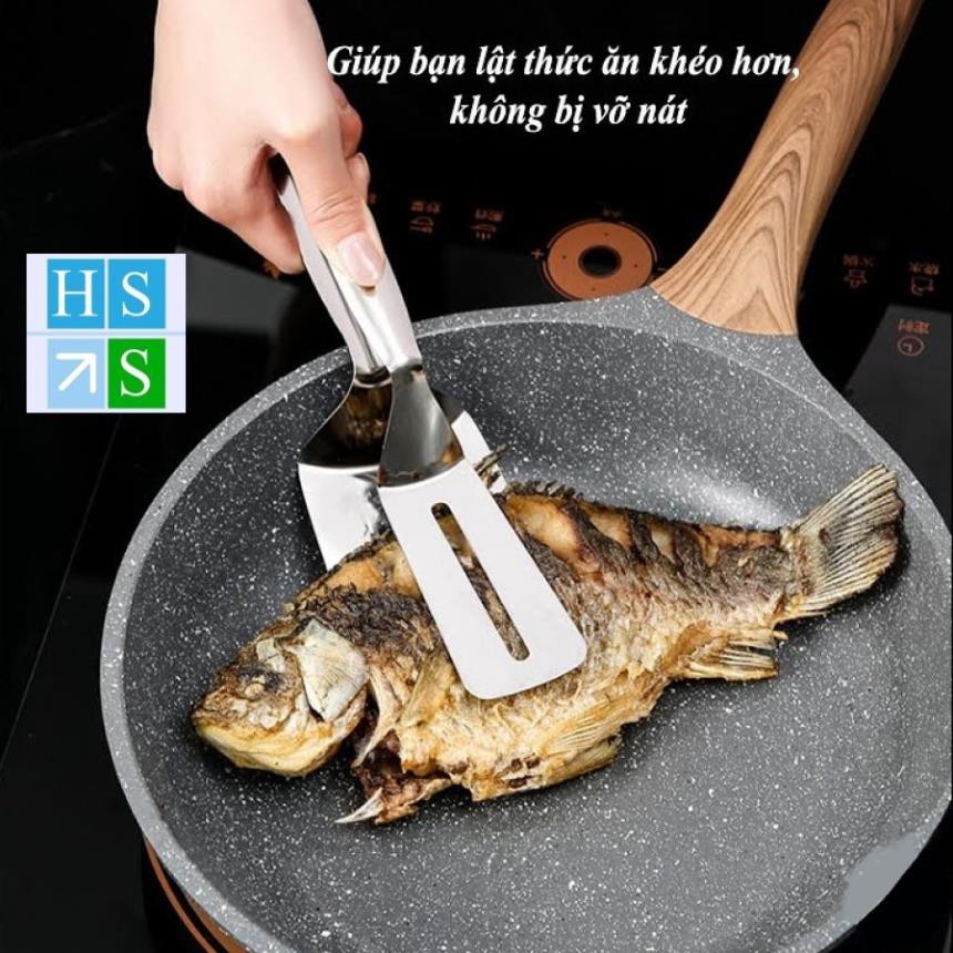 Dụng cụ kẹp cá và lật thịt dùng làm xẻng chiên trứng kẹp thực phẩm nóng đa năng inox 304 cao cấp siêu bền