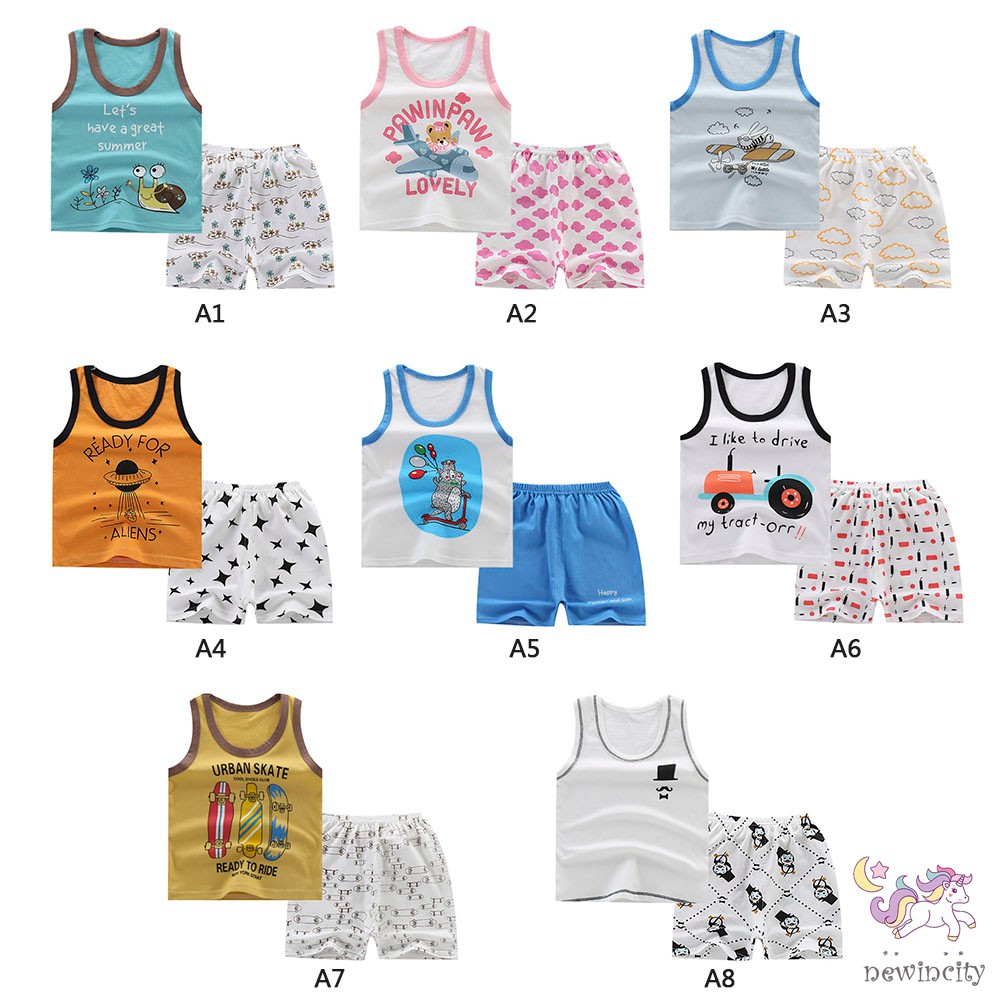 Bộ Áo Thun Ba Lỗ &amp; Quần Short Dành Cho Bé Trai