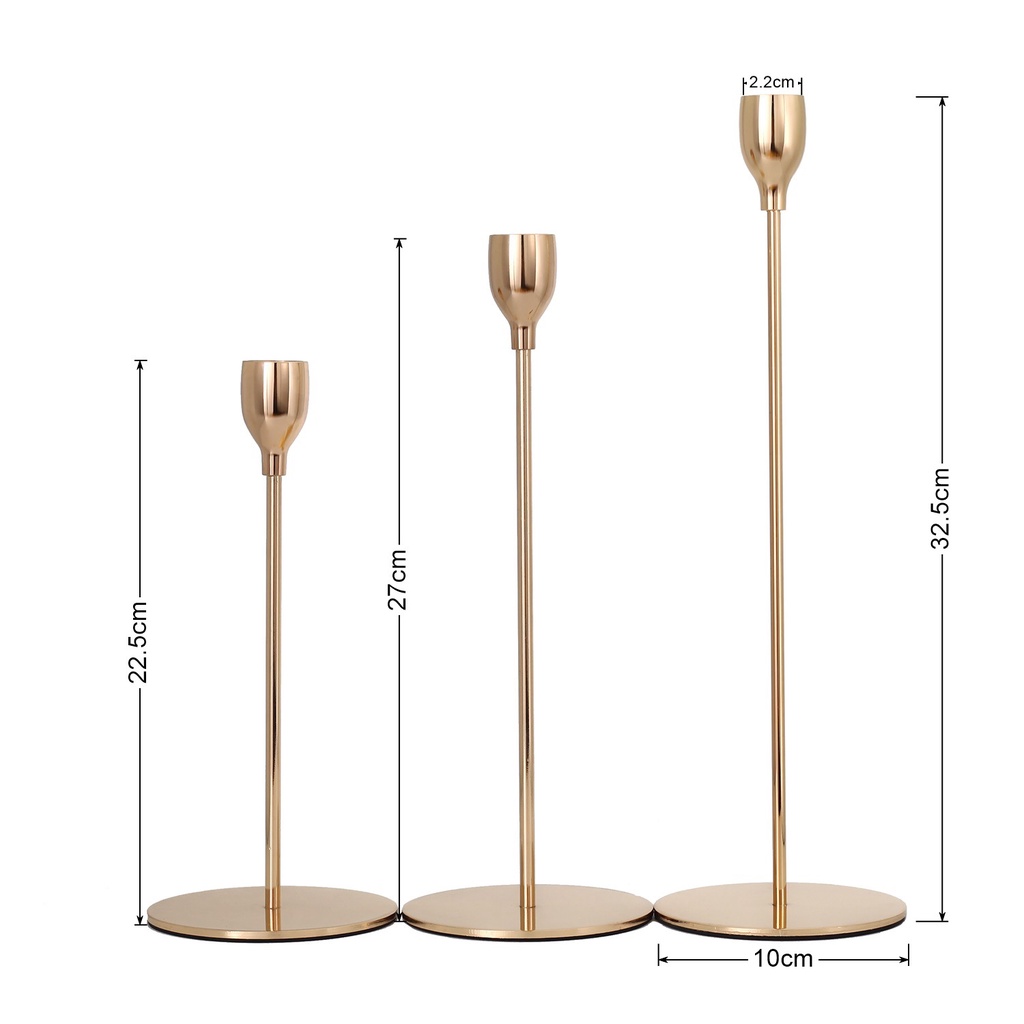 Chân nến kim loại mạ vàng để bàn tiệc ,decor nhà hàng khách sạn .