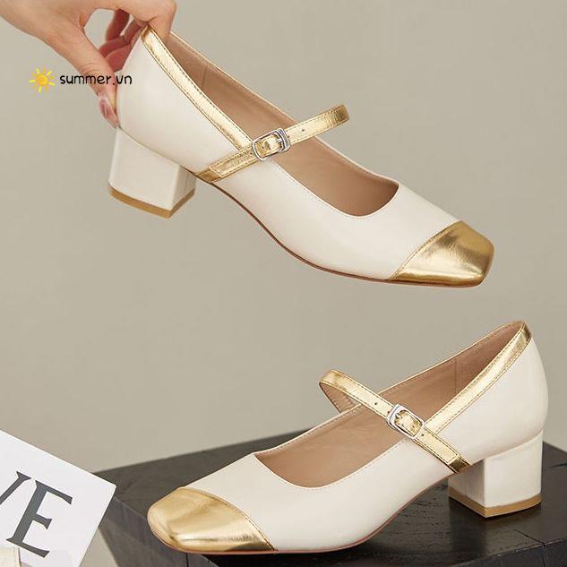 Giày Cao Gót Đế Dày Phong Cách Pháp Cổ Điển Mẫu Mới 2022