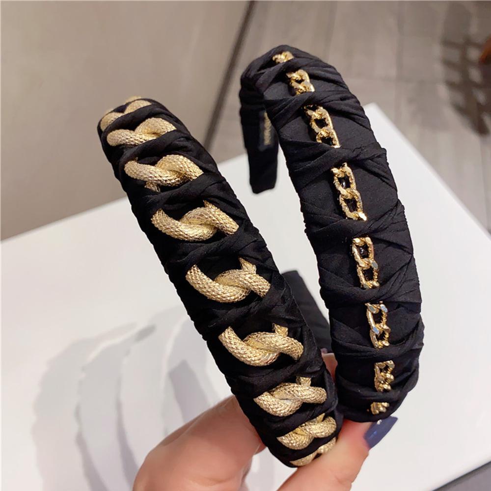 NICKOLAS Băng Đô Cài Tóc Dạng Xích Kim Loại Bản Rộng Thắt Nút Thời Trang Cho Nữ