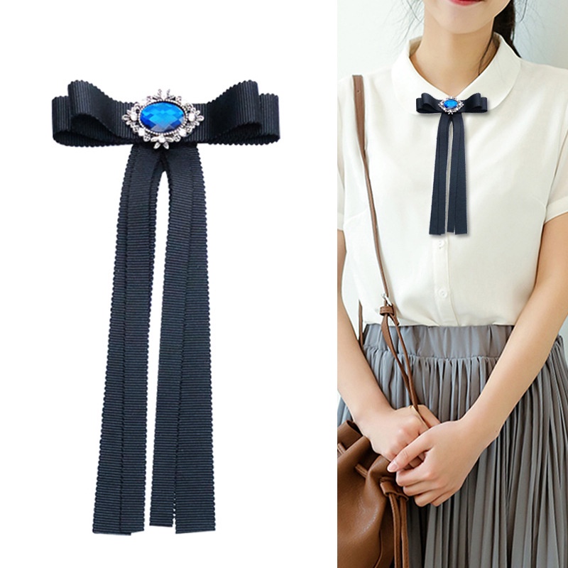 Cà Vạt Nơ Pha Lê Xanh Dương Thời Trang Mùa Hè 2023