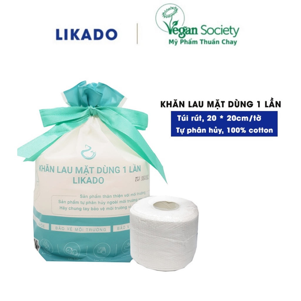 Khăn lau mặt dùng 1 lần spa  LIKADO kích thước