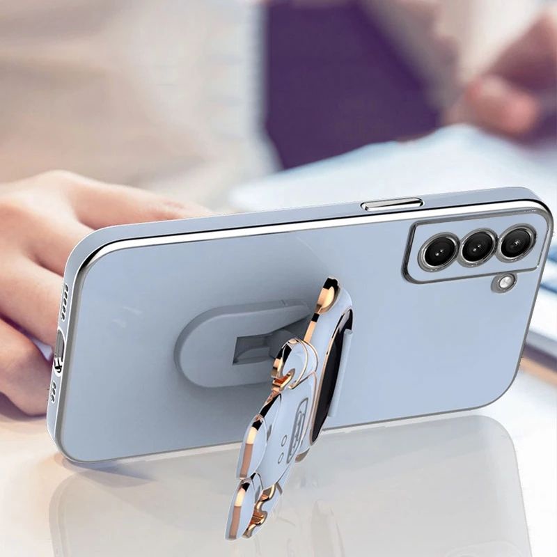 Astronaut Fold Stand Phone Case For Samsung Galaxy A03 Core A20 A30 A50 A30s A50s A71 4G A51 4G A73 5G Note 20 Note 20 Ultra Soft Cover