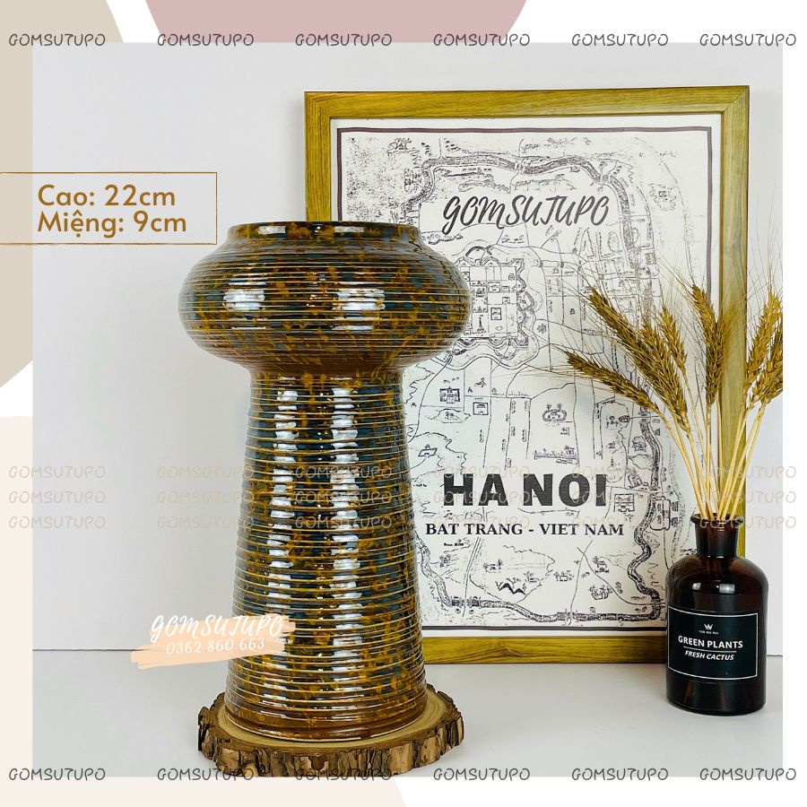 Lọ Hoa Gốm Men SẮC HOA - Bình Hoa Trang Trí Decor gomsutupo - Gốm Sứ TUPO Bát Tràng