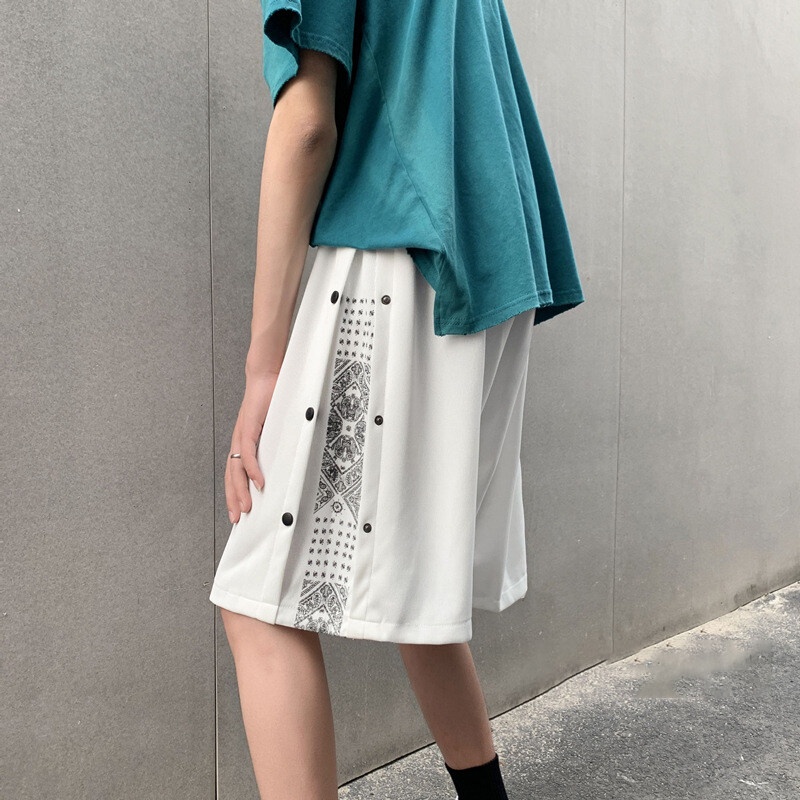 Quần short AOKANG thể thao chơi bóng rổ chất liệu cotton dáng rộng cài nút thời trang cho nam