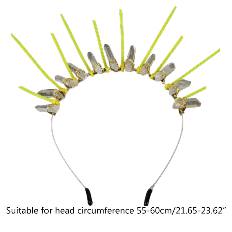 Vương Miện Cài Tóc Đính Đá Thạch Anh Pha Lê Nhiều Màu Phong Cách Vintage Châu Âu