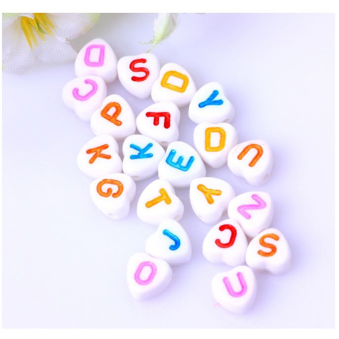 gói 5-25gam hạt chữ trái tim 4x7mm loại tốt làm vòng tay | BigBuy360 - bigbuy360.vn