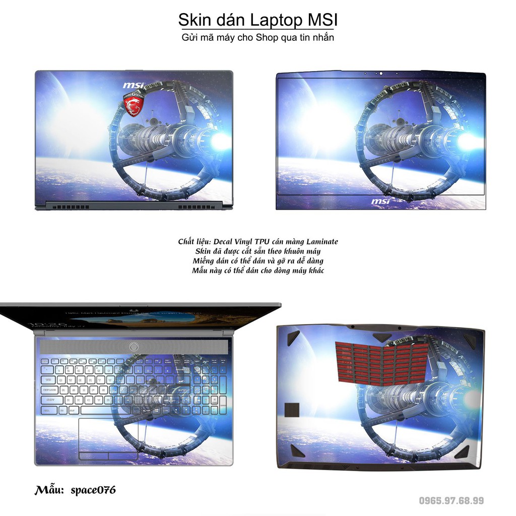 Skin dán Laptop MSI in hình không gian nhiều mẫu 13 (inbox mã máy cho Shop)