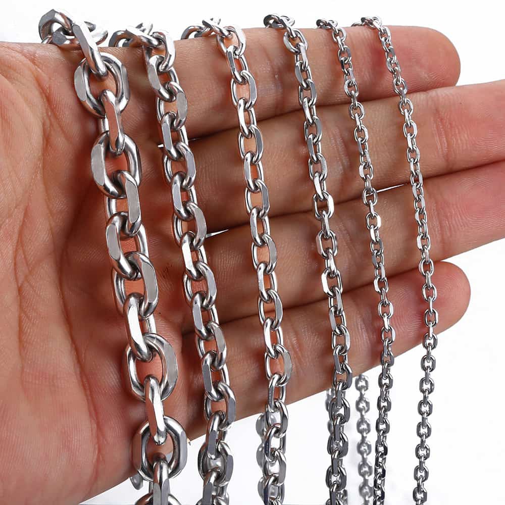 Dây chuyền bằng thép không gỉ cỡ 1.3mm/1.6mm/2mm/3mm/4mm thời trang