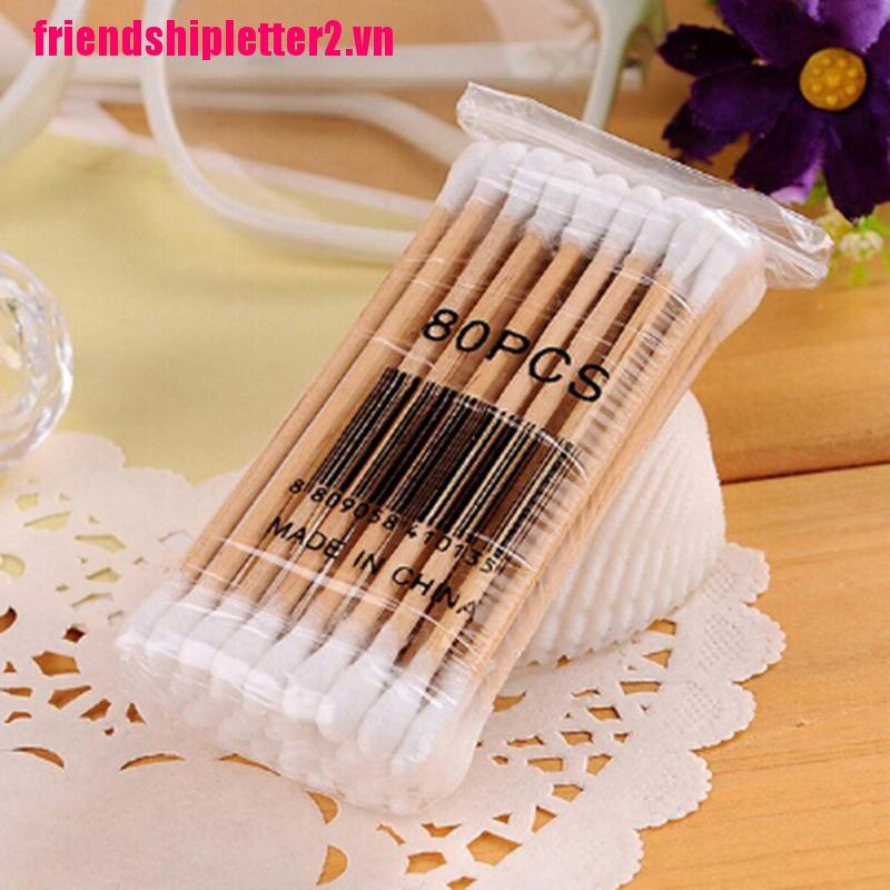 Hộp Tăm Bông 30-35 cotton Hai Đầu Thân Gỗ Làm Sạch Tai / Cơ Thể