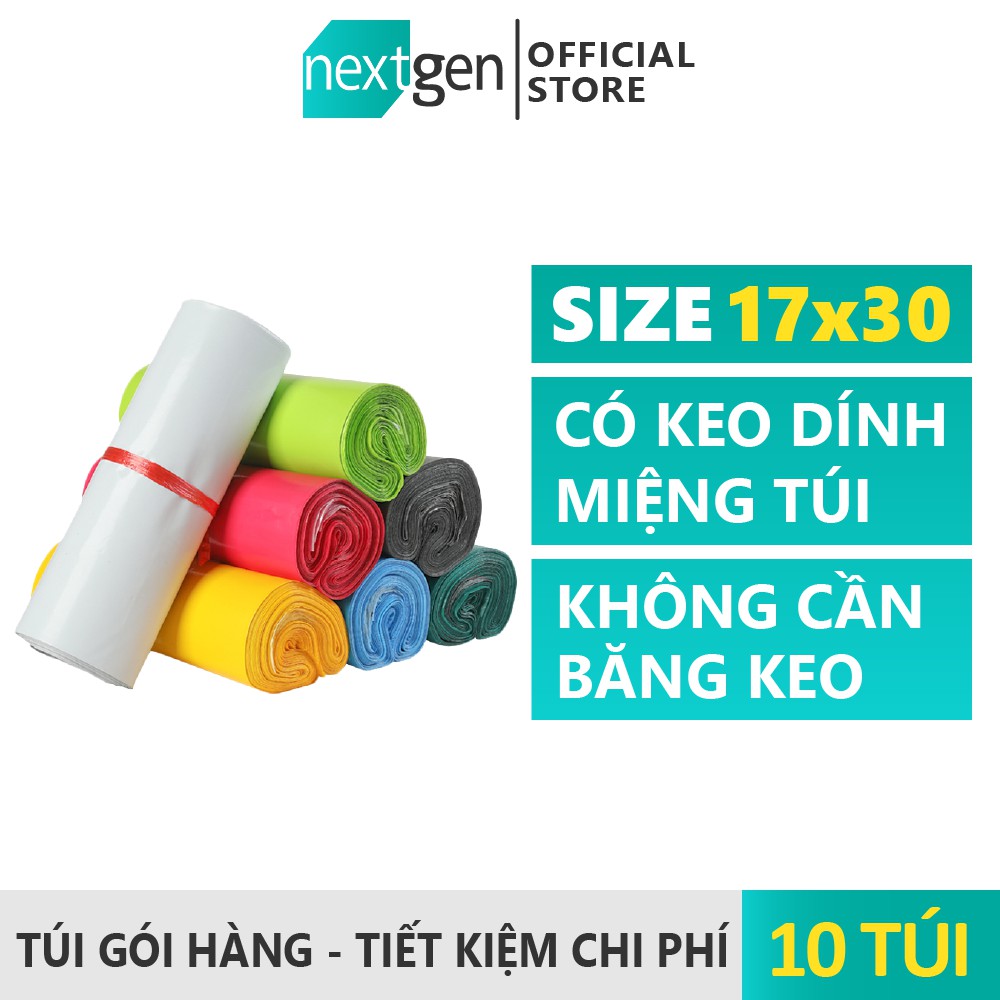 10 Túi size []17x30cm[] Túi gói hàng NEXTGEN thông dụng và tiện lợi cho các shop online.