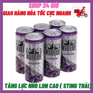 Warrior lon vị nho 1 lốc 6 lon