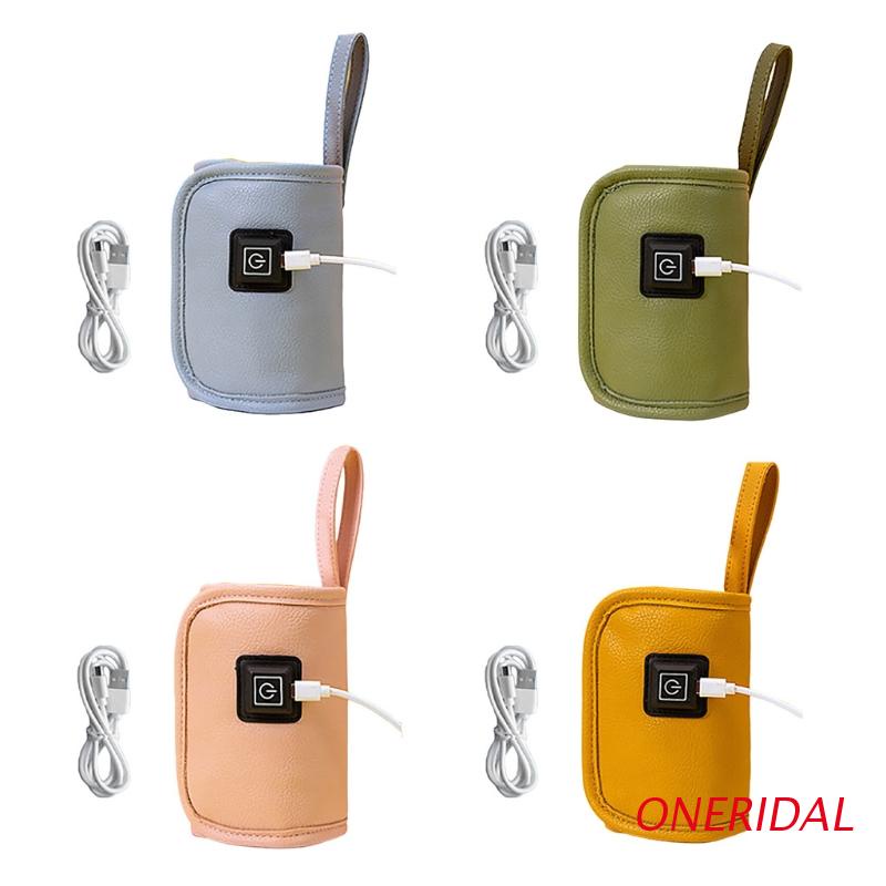 Thiết bị hâm nóng bình sữa di động bằng da có cổng sạc USB cho xe hơi