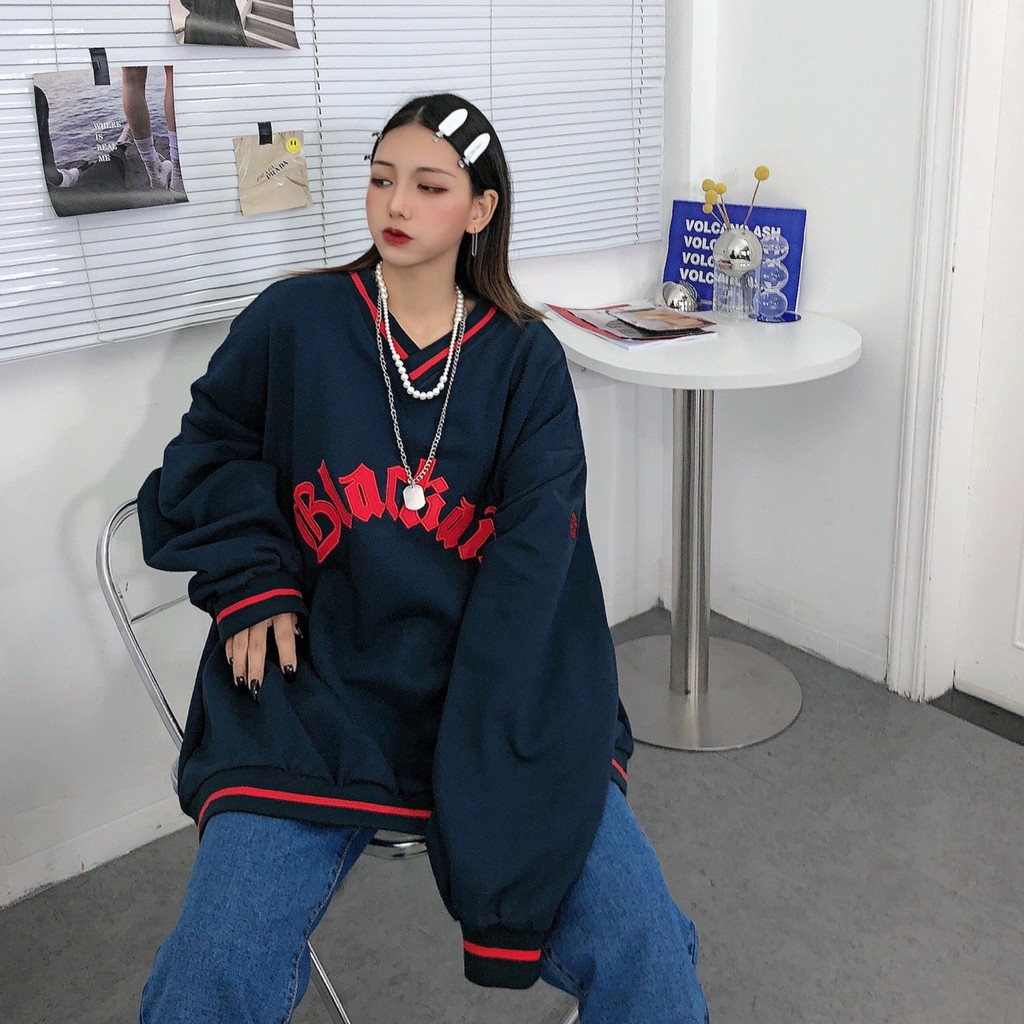 ÁO SWEATER NỈ BLACKAIR CỔ V VIỀN CỔ UNISEX VÀNG XANH ĐEN - ÁO NỈ TÀU BLACK AIR NAM NỮ ULZZANG THU ĐÔNG 2020 | BigBuy360 - bigbuy360.vn