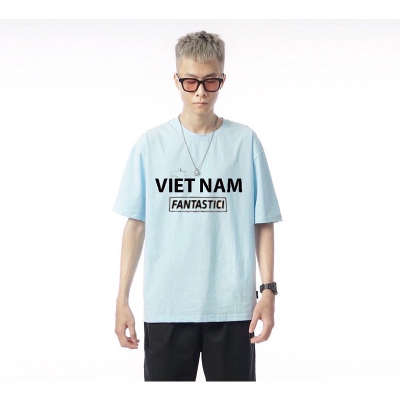 Áo thun tay lỡ nam nữ unisex,Áo phông Unisex form rộng phong cách Ulzzang Hàn Quốc mặc cặp, nhóm, lớp in chữ VIỆT NAM