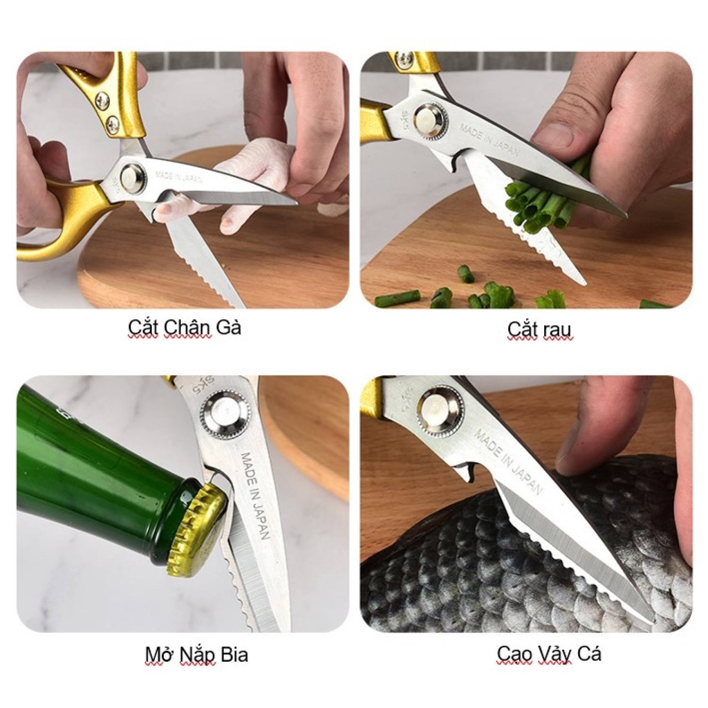Kéo Nhật SK5 Kéo Làm Bếp Đa Năng Siêu Sắc Bén - Kéo Cắt Gà Nhật Bản