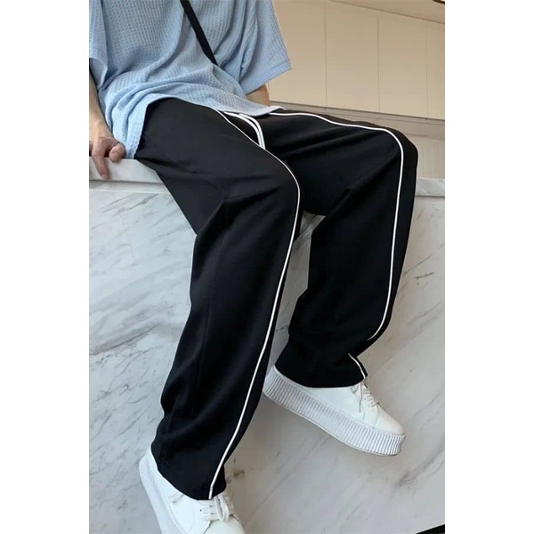 Quần 2 Sọc Kẹp - Pant 2 Line Ống Suông Rộng Chất Liệu Kaki Co Giãn Unisex Cả Nam & Nữ
