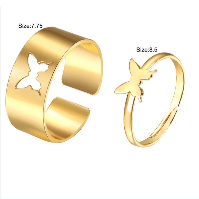 Nhẫn đôi có thể điều chỉnh phong cách Hàn Quốc cho unisex