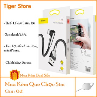 Dây sạc iphone Baseus Sharp Bird dây sạc nhanh chữ L phù hợp cho chơi game, xem phim,tích hợp với ipad/iphone/6/7/8/x..