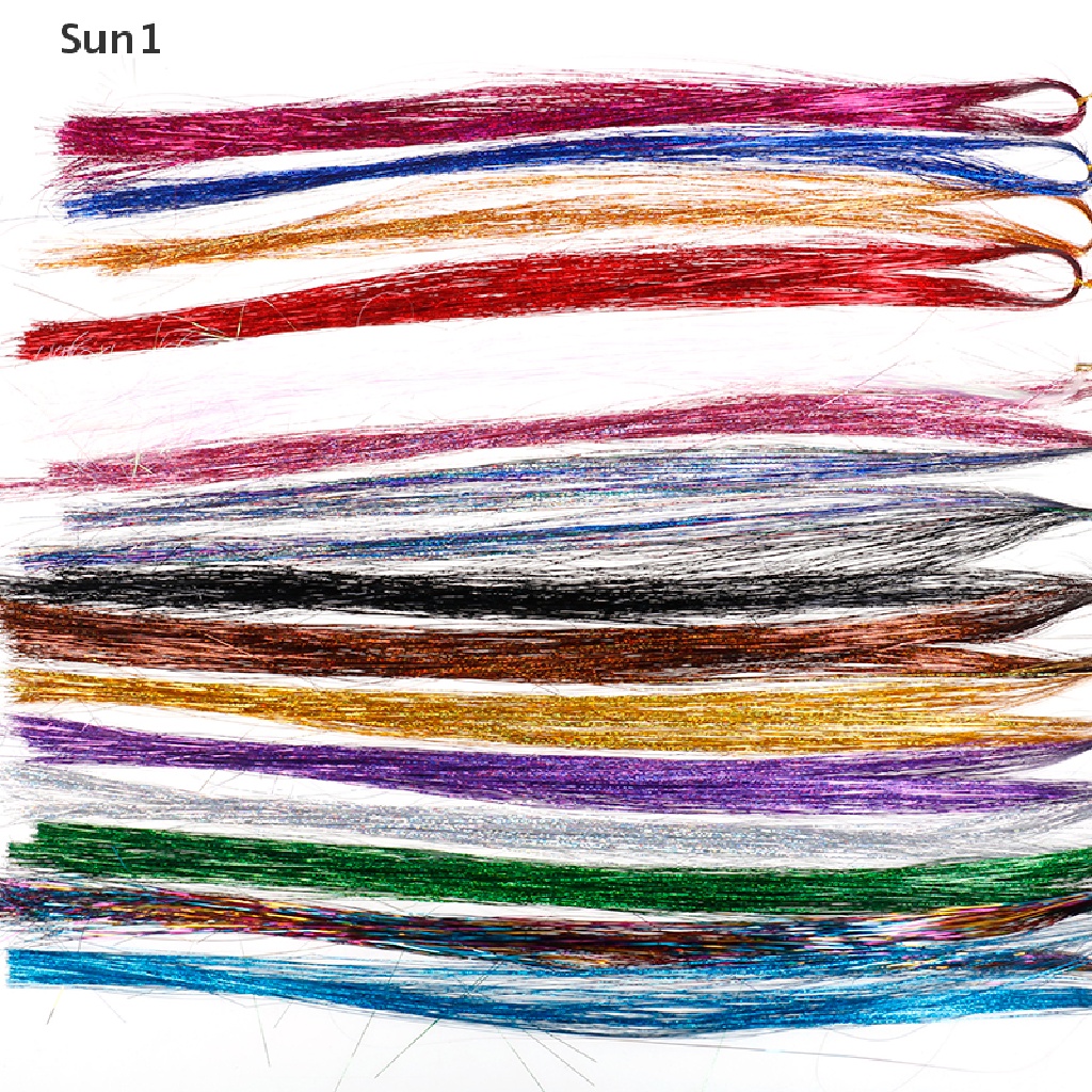 [Hàng mới về] Set 120 sợi dây kim tuyến màu cầu vồng dùng để trang trí tóc