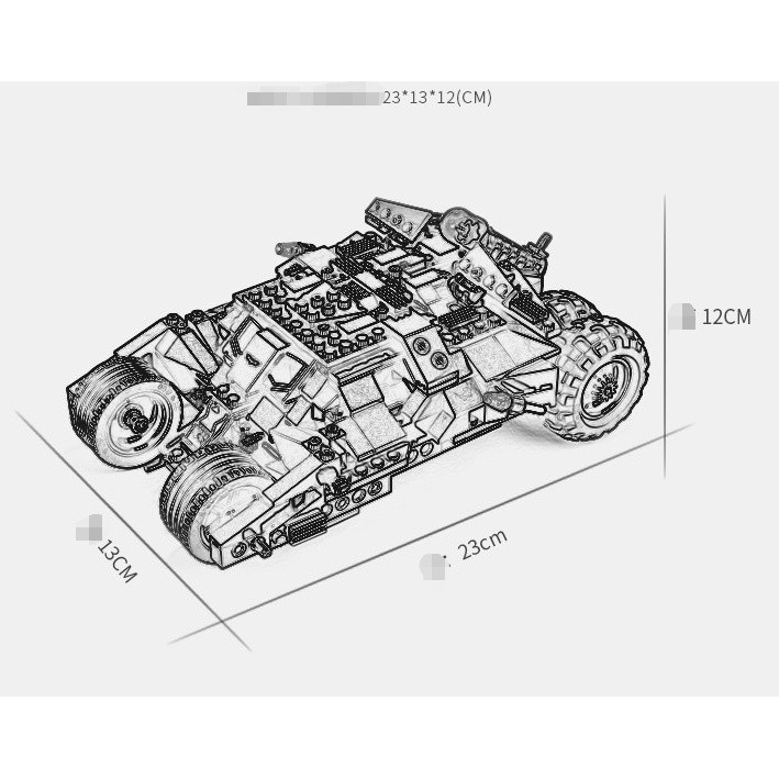 Đồ chơi Lắp ghép Mô hình 7105 Superheros Batmobile Car Batman Siêu Xe Thumber Của Người Dơi Quà cho các bé trai