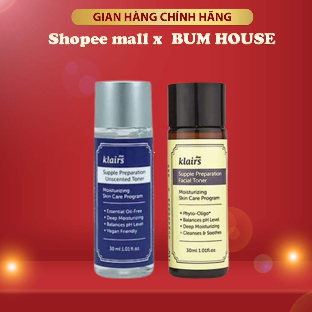 Dear, Klairs nước hoa hồng Supple Preparation Toner 30ml