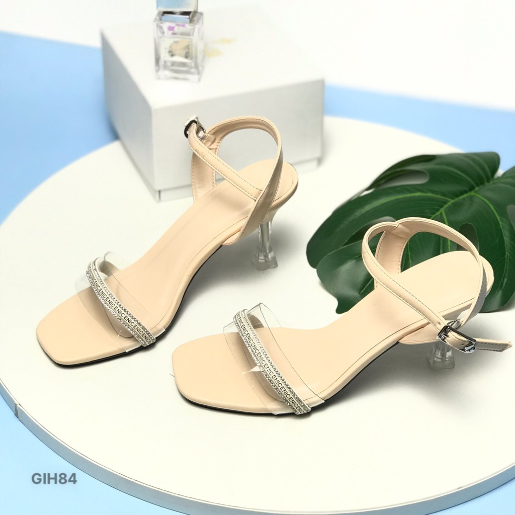 Sandal nữ BQ ❤️FREESHIP❤️ Giày sandal quai mica gót xoắn 7cm GIH84