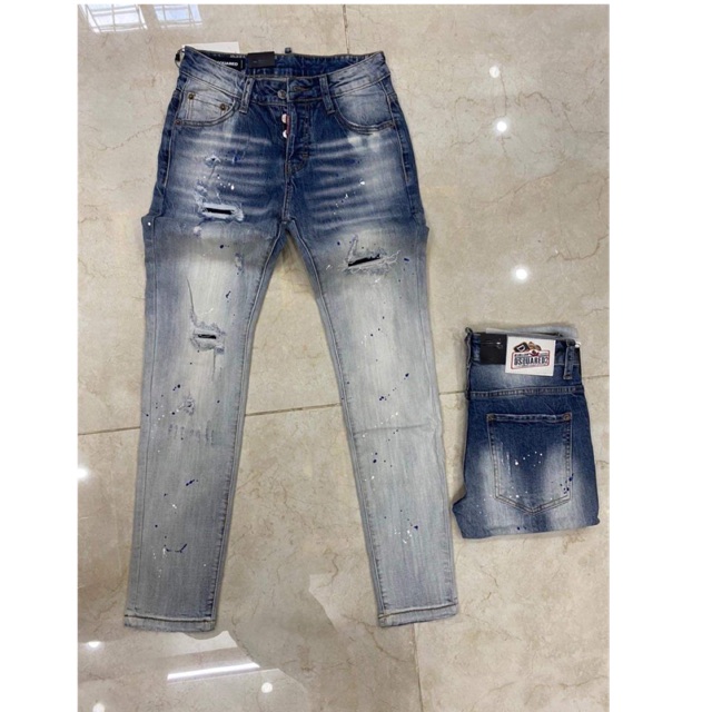 SALE 10.10 . 🔥 Quần Jean DSQ vảy sơn loang màu xanh hàng quảng châu cao cấp 🌺 . . . ⇼ new * : new