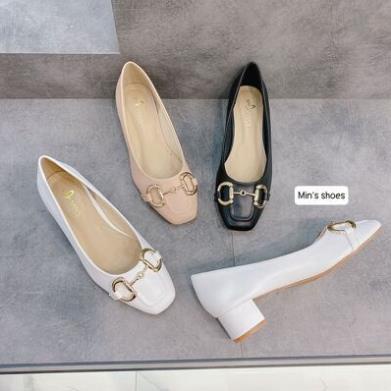 Min's Shoes - Giày Gót Vuông Da Dê Cao Cấp V221 DN