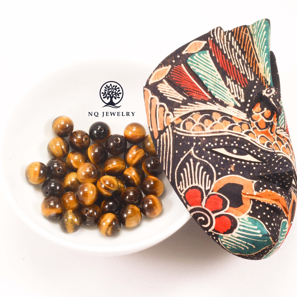 [Hạt lẻ] Hạt lẻ phong thủy xỏ vòng thủ công, handmade, DIY MH vàng nâu