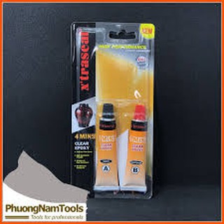 Keo dán đa năng X'traseal Epoxy 4 phút (Keo AB không màu, khi trộn 2 thành phần ra màu trong suốt)