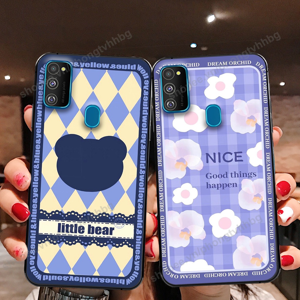 Ốp lưng Samsung M21 / M30s / M31 in mẫu gấu bo viền , smile mặt cười cực cute đẹp