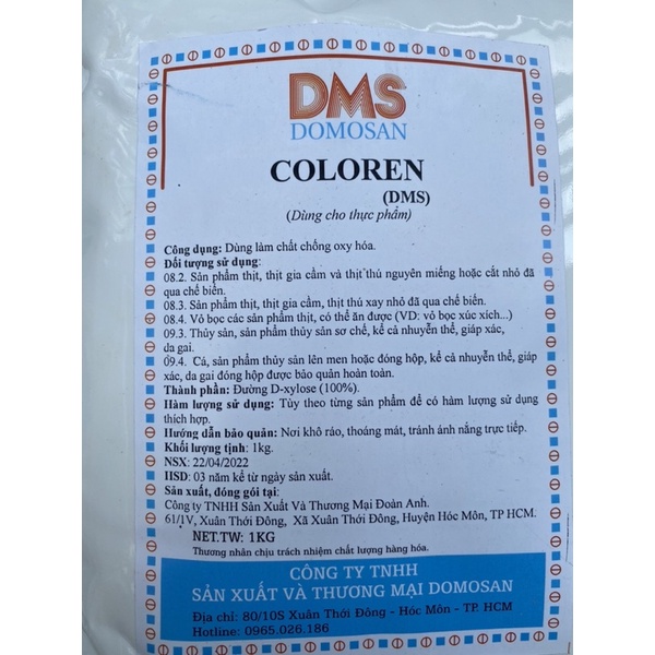 1kg Phụ gia tạo màu vàng cho chả chiên-heo quay-vịt quay- Coloren