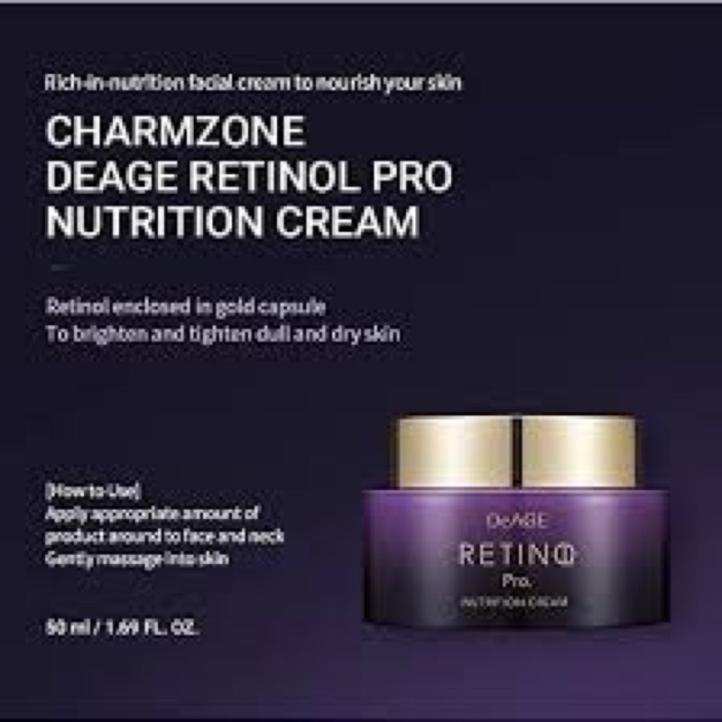 Retiol Da Chống Lão Hóa CHARMZONE DeAge Retinol Pro Refine Cream 50ml