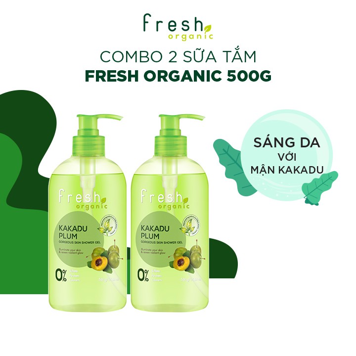 Combo 2 Sữa Tắm Fresh Organic Sáng Da 500g/chai