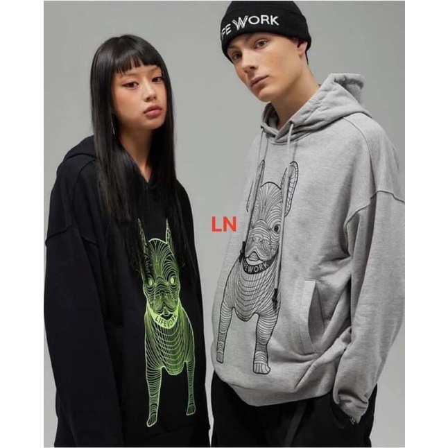 Áo hoodie chó sắc màu cotton LN12