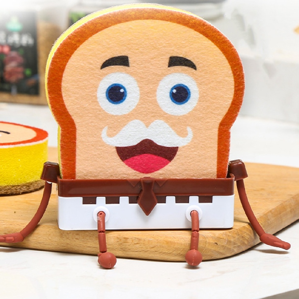 Cute Cartoon Sponge Holder Stand Kitchen Organizer Storage Drain Rack
