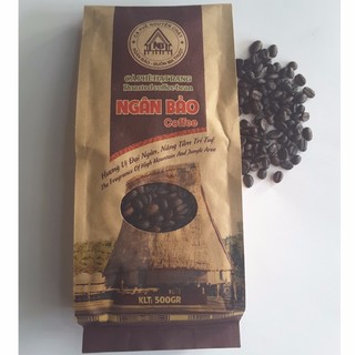 Cà phê hạt 500g Ngân Bảo hạt Robusta Arabica Culi rang nguyên chất - NPP HS shop