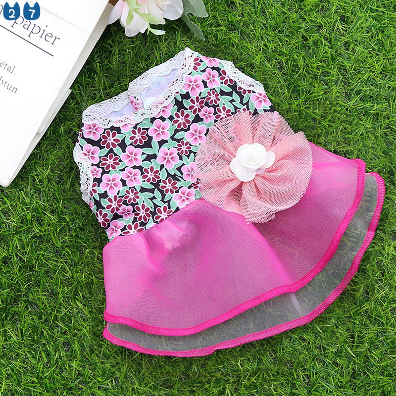 Đầm Cưới Công Chúa Họa Tiết Hoa Và Mèo Phong Cách Hàn Quốc 27Pets