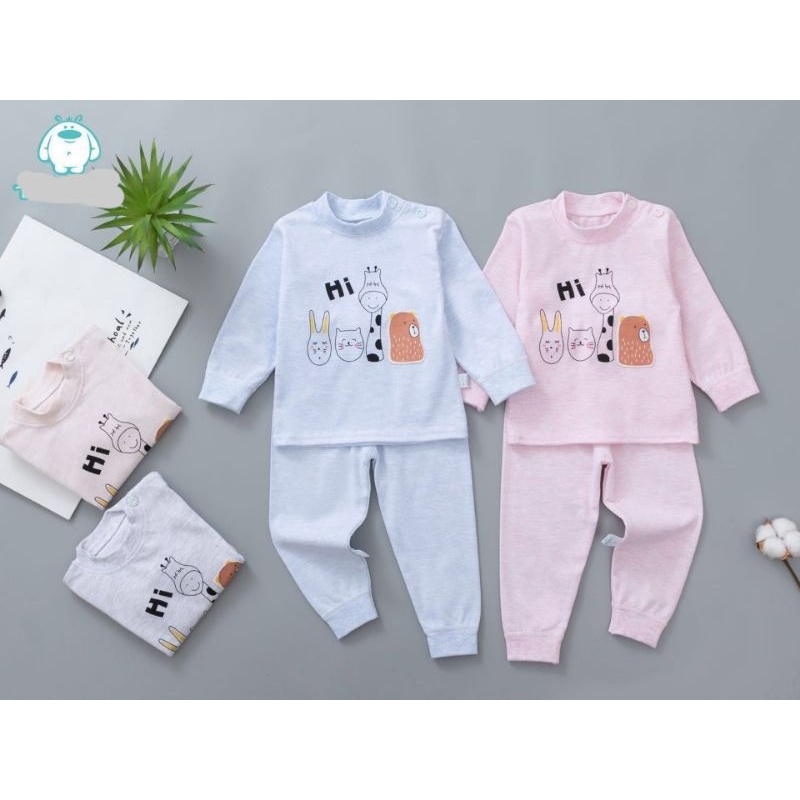 Bộ dài tay thu đông cho bé, chất cotton len cao cấp, mềm mịn, thấm hút mồ hôi