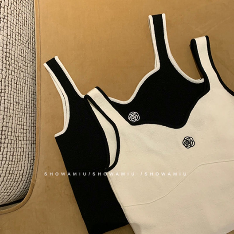 Áo Dệt Kim Hai Dây Thêu Hoa Trà Thời Trang Mùa Hè Cho Nữ