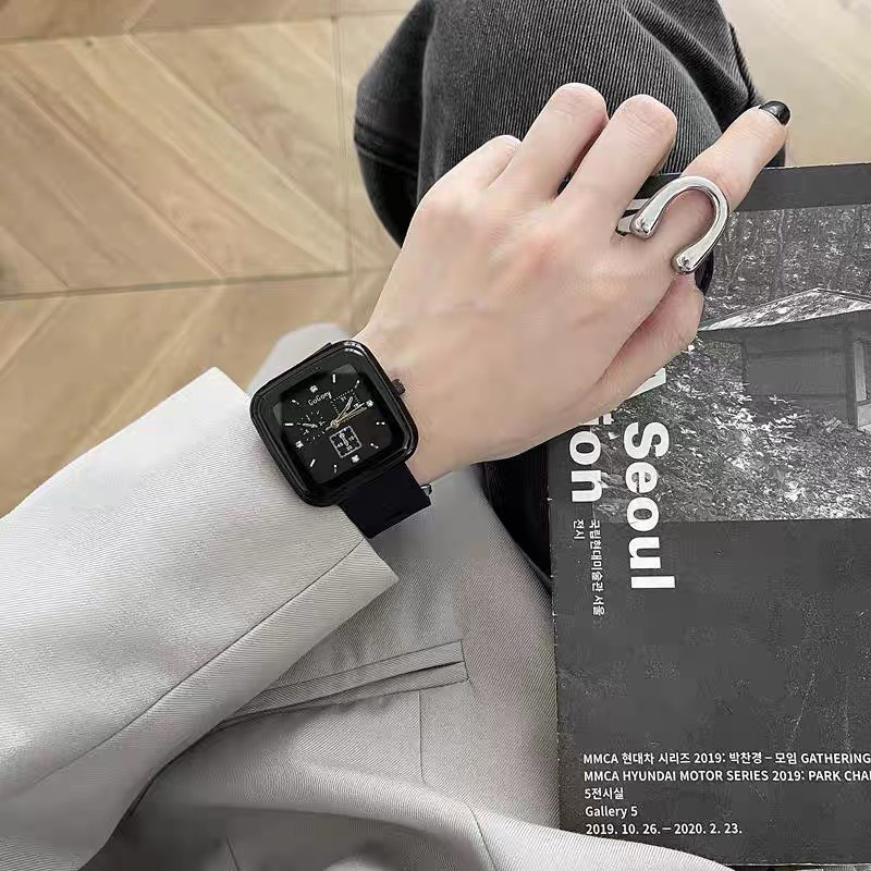 Đồng hồ nữ gogogey quai silicol mặt vuông sang trọng