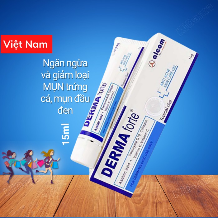 Gel MỤN Derma Forte giúp ngăn ngừa và giảm loại mụn trứng cá, mụn đầu đen, mụn đầu trắng mờ thâm liền sẹo | BigBuy360 - bigbuy360.vn