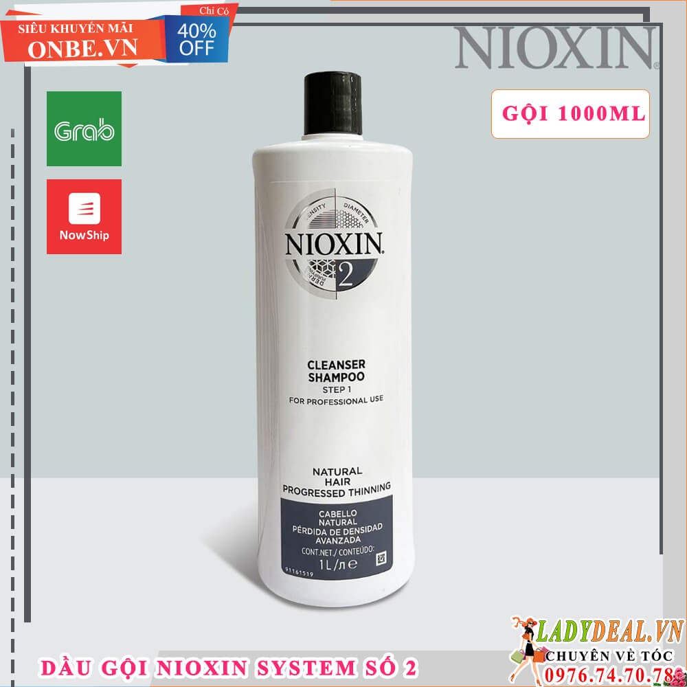 NIOXIN 2 | Dầu Gội Giảm Rụng Tóc Nioxin Số 2 - 1000ML