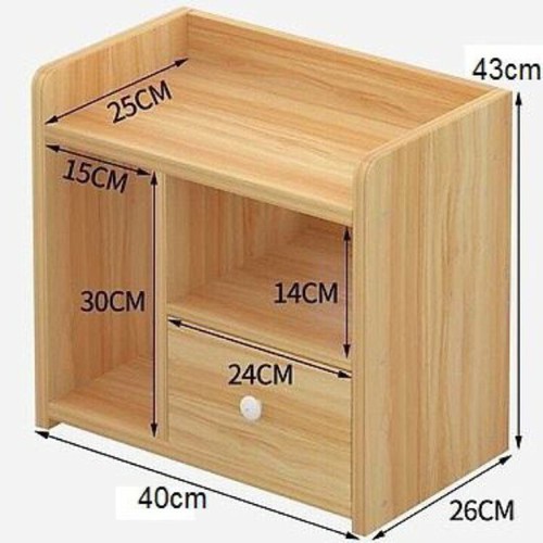Tủ, Kệ Đầu Giường Vuông Ngăn Kéo Màu Gỗ 40 x 26 x 32.5cm