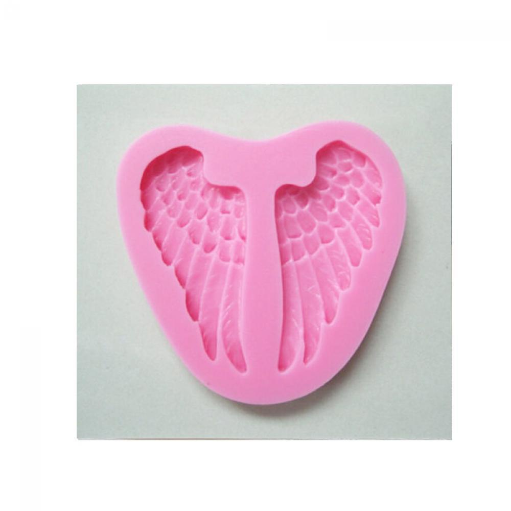 KRNY Khuôn Silicone Nhấn Bánh Hình Đôi Cánh Thiên Thần