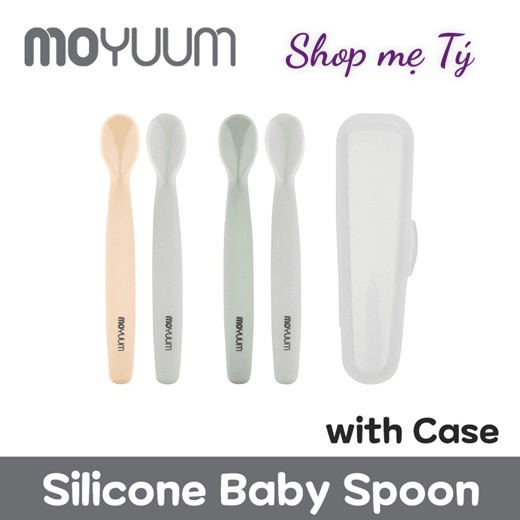 Set Thìa/ muỗng Silicon Moyuum cho bé Từ 6M+ Hàn Quốc/ Muỗng ăn dặm Silicon Moyuum cho bé từ 6 tháng