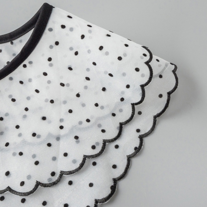 Vòng Cổ Lưới Phối Ren Giả Thêu Họa Tiết Phong Cách Lolita