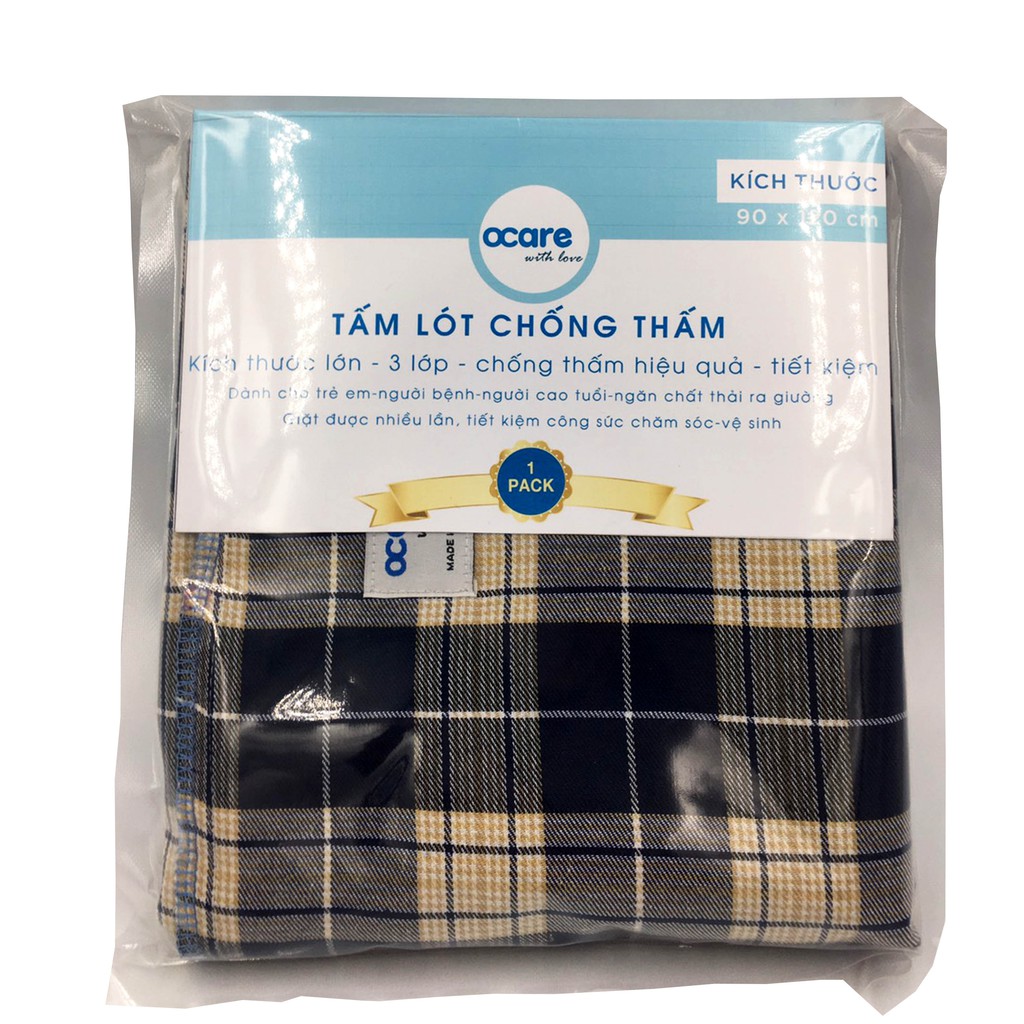 Tấm lót chống thấm 90x120cm, vải, giặt nhiều lần tiện dụng